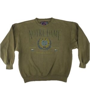 Vintage Notre Dame Fighting Irish Crewneck Sweater GS Sport Mens XL Green